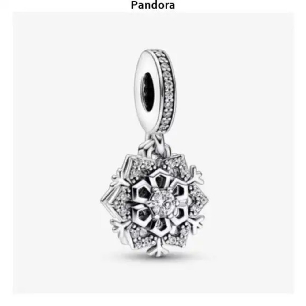 Pandora Sparkling Snowflake Double Dangle Charm